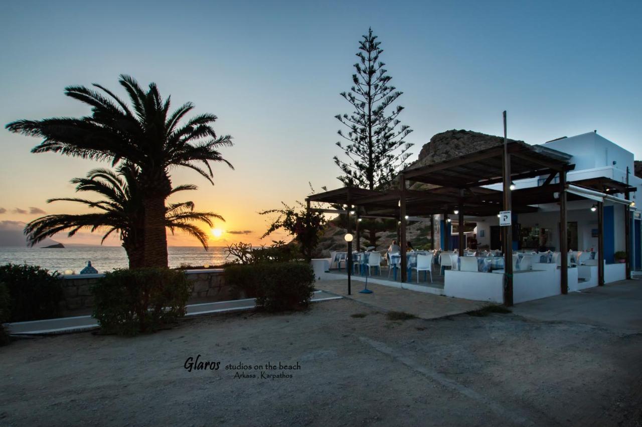 Ferienwohnung Glaros Luxury Studio On The Beach Arkasa Exterior foto