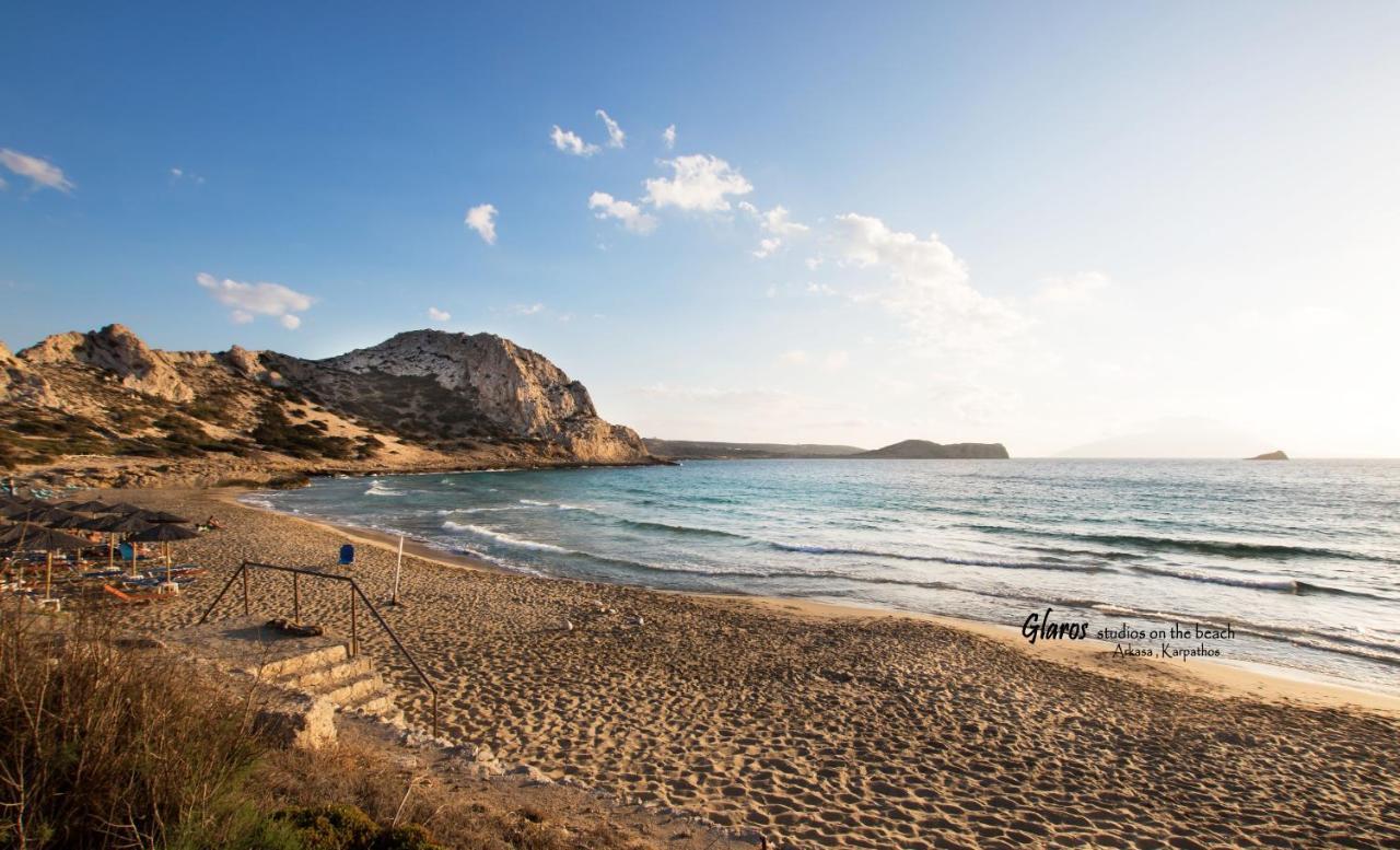 Ferienwohnung Glaros Luxury Studio On The Beach Arkasa Exterior foto
