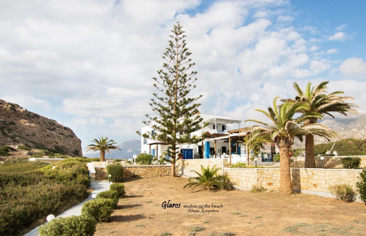 Ferienwohnung Glaros Luxury Studio On The Beach Arkasa Exterior foto