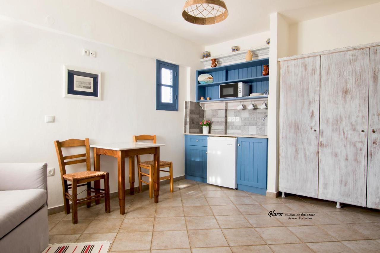 Ferienwohnung Glaros Luxury Studio On The Beach Arkasa Exterior foto