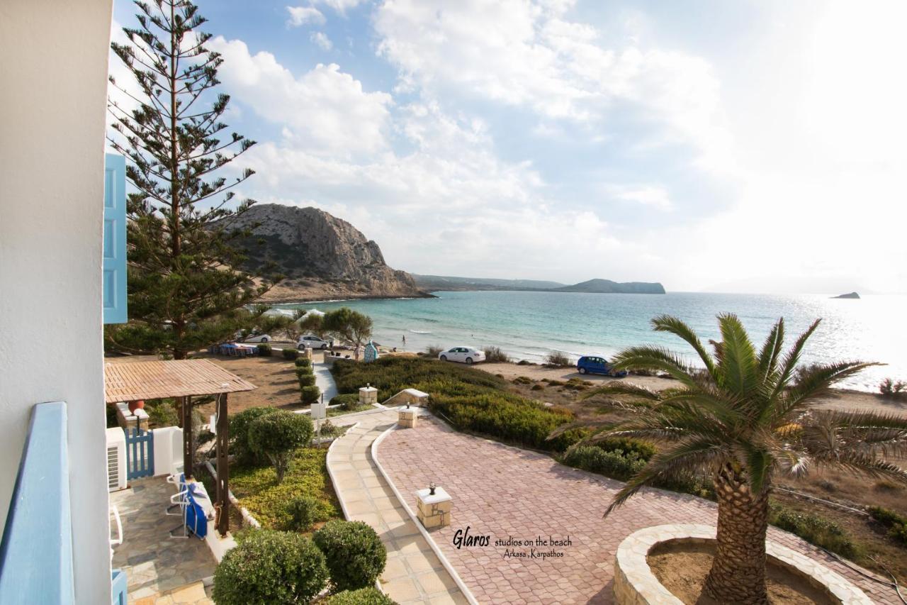 Ferienwohnung Glaros Luxury Studio On The Beach Arkasa Exterior foto