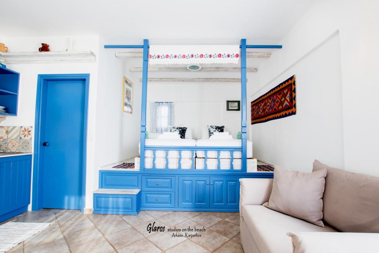 Ferienwohnung Glaros Luxury Studio On The Beach Arkasa Exterior foto